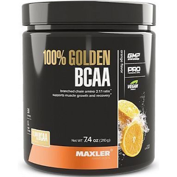 Golden BCAA, 210 г апельсин, Maxler